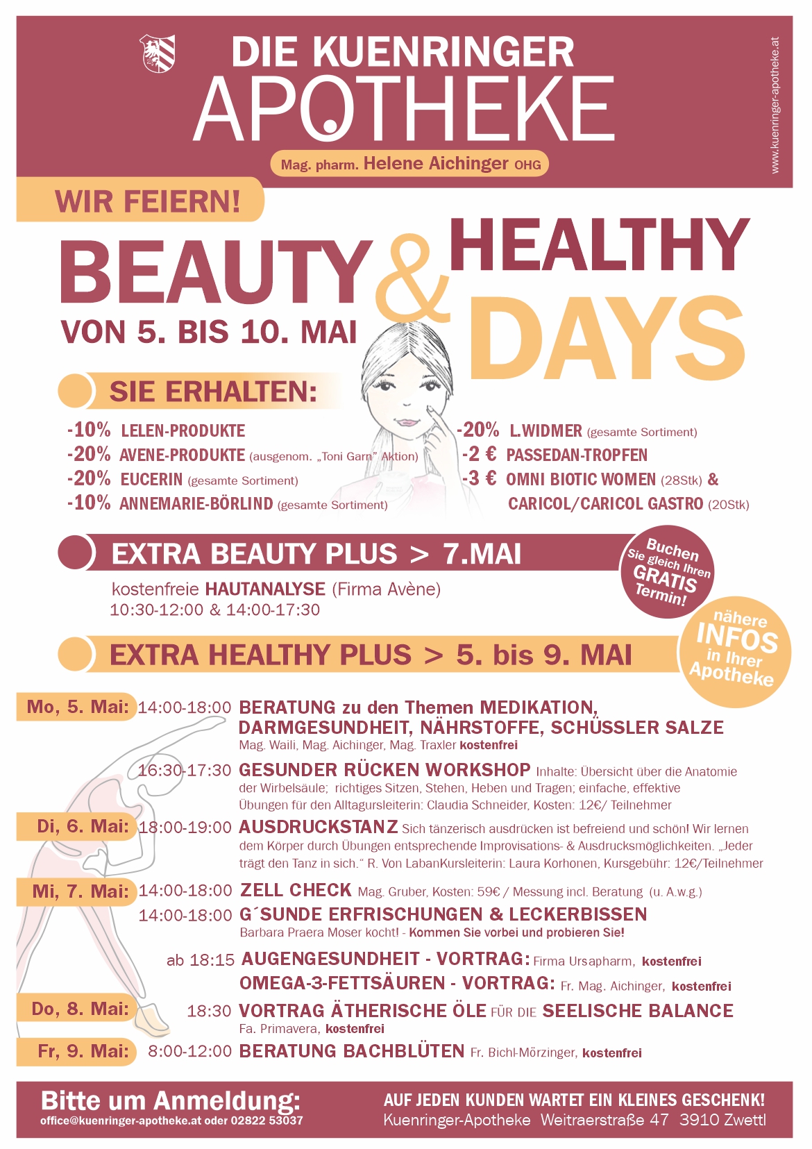 A4 Flyer für das Angebot der Beauty & Healthy Days